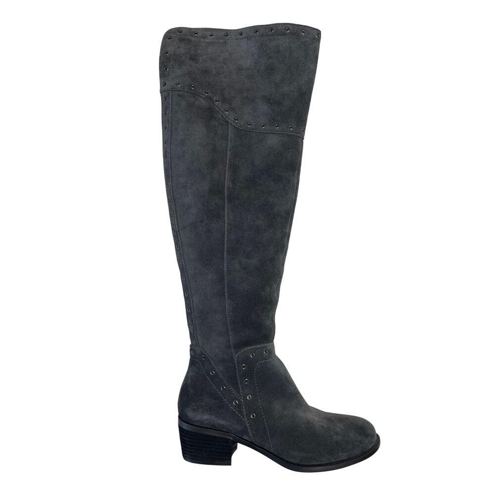 Vince Camuto NEW Suede Leather Over The Knee Boots Sz 8 Wide Shaft‎ Gray - Picture 3 of 8